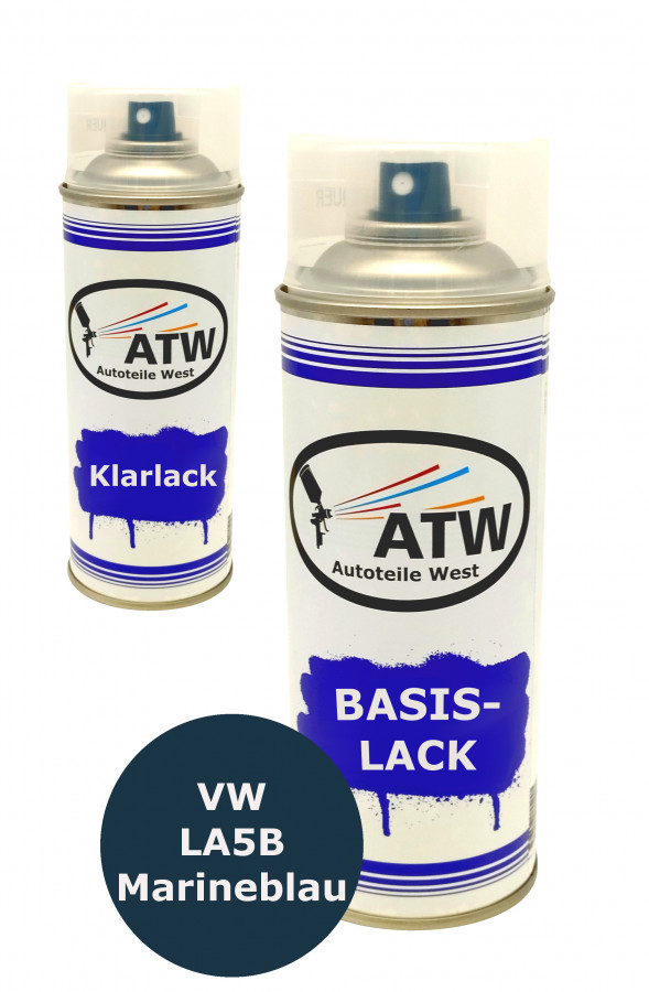 Autolack für VW LA5B Marineblau+400ml Klarlack Set